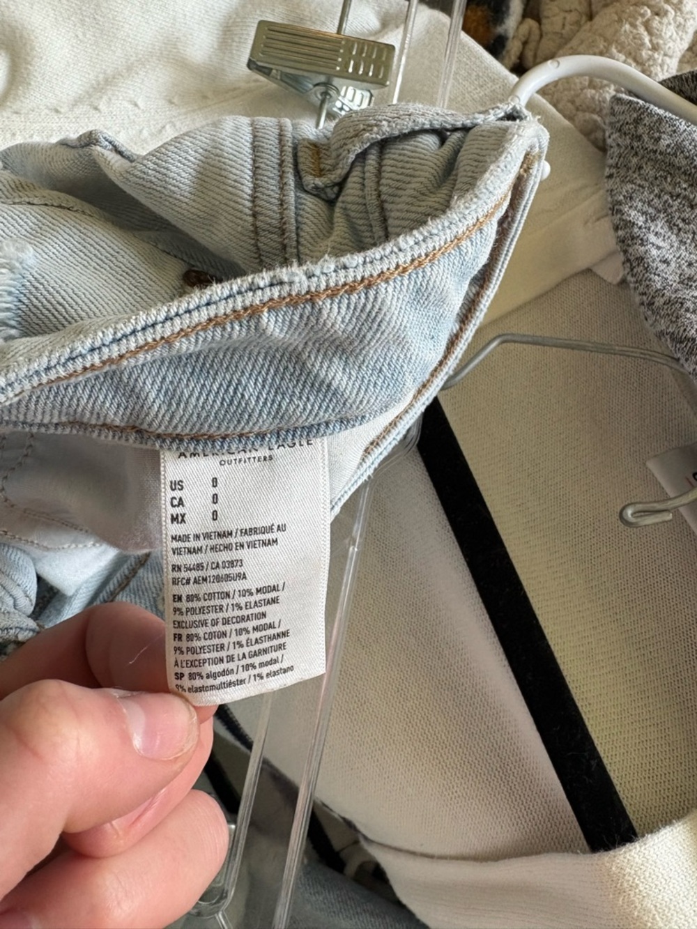 American Eagle Outfitters Light Blue Ripped Denim Shorts - Picture 4 of 5